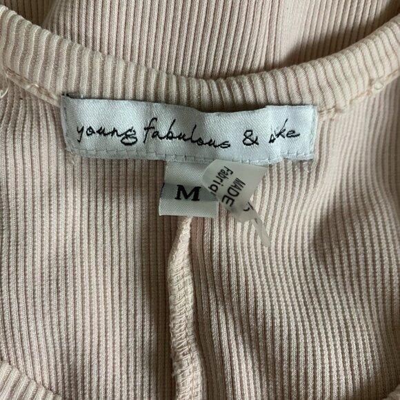 Young Fabulous And Broke Blush Ribbed Tank Dress M Bodycon Minimalist Streetwear - Picture 3 of 4